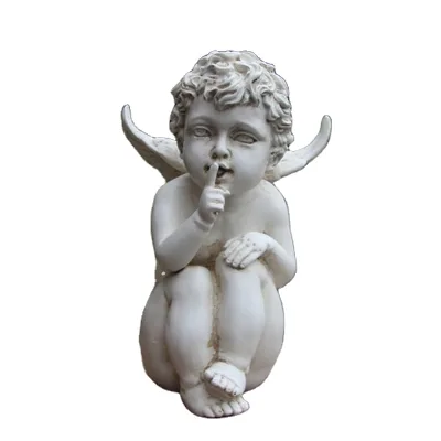 7.6\" Baby Angel Resin Figurine See No Evil Cherub Statue for Home & Garden Decoration