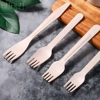Ecological Personal Wood Biodegradable Utensils Disposable Wooden Fork with Customized Size