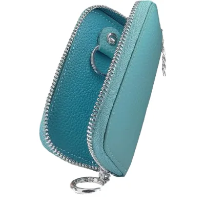 Compact Genuine Leather for Bag Multifunctional Key Protector Case Zipper Keychain Car Keys Holders Versatile Stylish