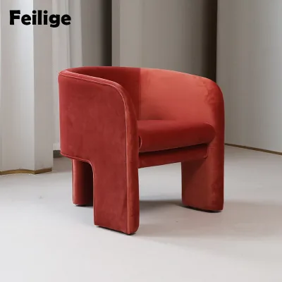 Minimalist design lounge chair - artistic geometric structure with a light retro atmosphere