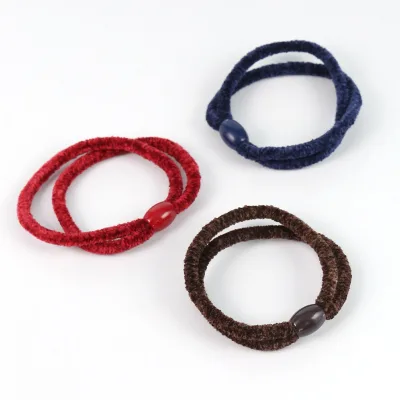 Women Winter Simple Plain Elastic Chenille Hair Tie for Women Hair Styling