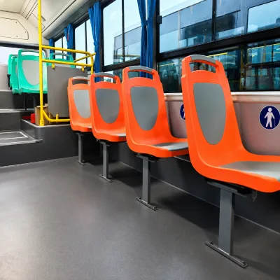 Comfortable Padded Plastic Bus Seat with Built in Grab Handle for Daily City Transit Passenger
