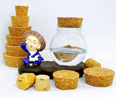 Raybone Customized Eco Friendly Non-Spill Cork Stopper for Wine Glass and Jars Variety Sizes Custom Color & Logo Available