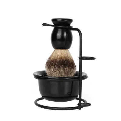 Custom Logo Wholesale Barber Shaving Brush Bowl Handle Brush Soap Bowl Shaving Stand Beard Care Shaving Kit for Men
