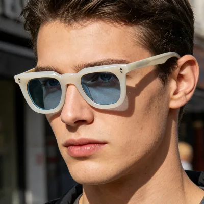 Benyi Black Transparent Square UV400 Full Rim Comfortable Sunglasses Unisex for Outdoor Activities Men and Women