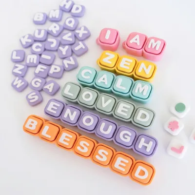 DIY 3D-printed Keycaps Fidget Toy Custom with Letters Names, Patterns, or Emojis; a Tactile Stress-relief Clicker Keychain