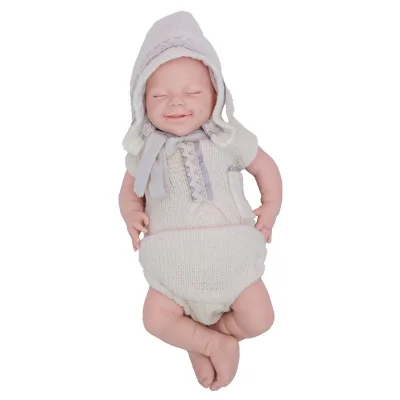 Sale Realistic Reborn Baby Dolls Contented Smiling Girl 18-inch Realistic Newborn Silicone Inkjet Children'S Companion Gift