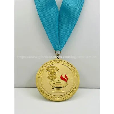 Manufacturer Medal with Ribbon, Made of Zinc-alloy, Available in Various Designs with Different Finish