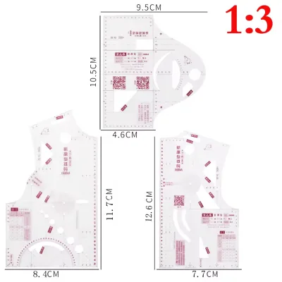 1To3Cloth Design Transparent Curve Ruler Pattern Making Cloth Craft Tailor for Sewing Tool