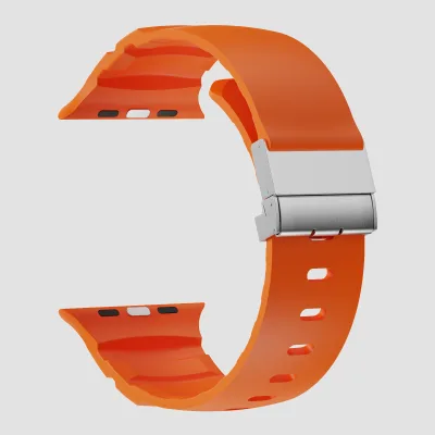 RYB Silicone Magnetic Folding Buckle Clasp Watch Strap Band for Apple Watch Series 11 10 9 8 7 6 44mm 45mm 46mm
