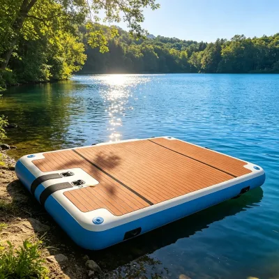 Portable Inflatable Yacht Boat Dock Floating Swim Pool Platform Stable Pontoon Deck Inflatable Floating Island with Pump Repair