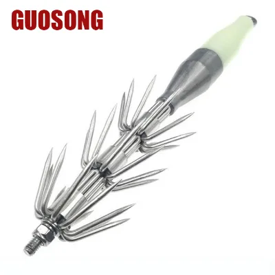 39cm/1300g Giant Glow Luminous ABS Squid Jig with Stainless Steel Hook Saltwater Squid Fishing Tackle