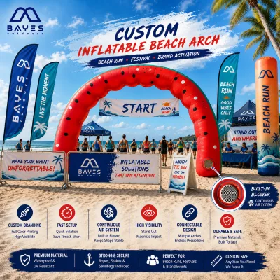 Custom Shaped Inflatable Arch with Blower Bespoke Branded Event Entrance Gateway for Festivals Sports and Promotions