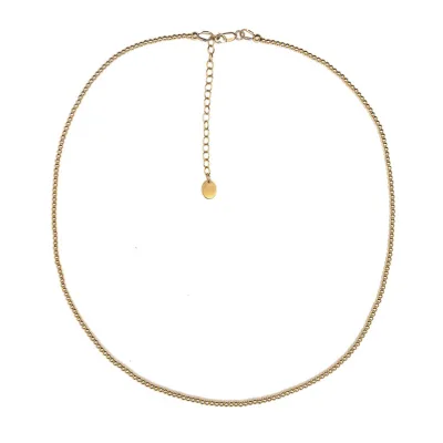 Gemnel Fine Beaded Tennis Chain Choker Necklace Simple Office Bar Ball Chain Jewelry Necklaces