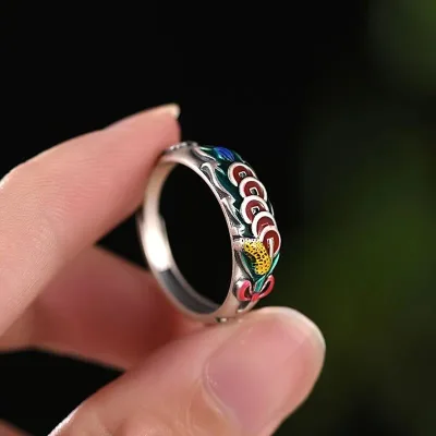 Environmentally Friendly Copper Retro Five Emperor Coins, Blue High-end Copper Coins, Rings, Ethnic Style Jewelry Wholesale