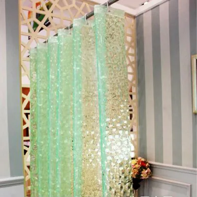 100%PEVA Weighted Magnets Waterproof Odorless Rust Proof Metal Grommets Anti-mildew Embossed Bubble Shower Curtain