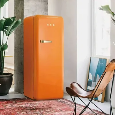 HCK Retro Refrigerator Smart Home Large Capacity Single Door Refrigerator High Beauty Red BC-130GGA Smart Home