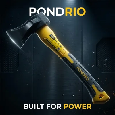 Heavy Duty High Carbon Steel Splitting Axe PONDRIO Non-Slip Fiberglass Hatchet Axes for Wood Cutting Firewood Chopping