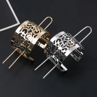Retro design hollow out intricate pattern hairpin for women, classical and simple queen crown circle hair accessory