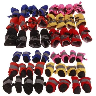 JXANRY Wool Moccasins Puppy Shoes for Pets Non-Slip Print Design Rain Shoe Covers for Learning Foot Cover Accessories