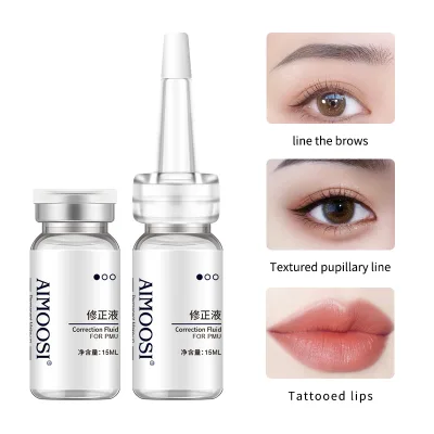 Private Label Old Tattoo Pigment Removal Transparent Liquid Removal Solution for Eyebrow Lip Contour Eyeline Tattoo