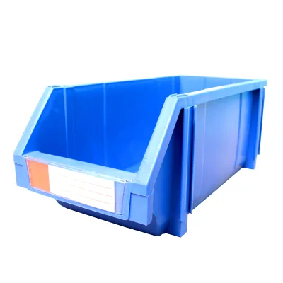 Rectangular Stackable Plastic Storage Bins with Labels Durable Organizer for Garage Workshop Hardware Screws Parts