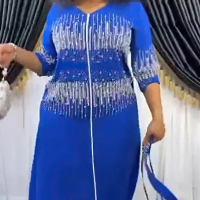 Heavy Embroidered Beaded A-Line Cardigan for Middle Eastern Women for Amazon European African American Chiffon Natural Spring