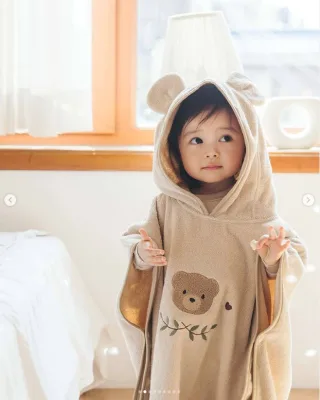 Embroidered Rabbit Bear Hooded Towel Ultra Soft and Extra Large 100% Cotton Bath Towel With Hood Absorbent Bath Towels