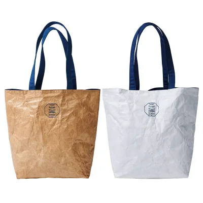 Custom Printed Heavy Duty Reusable Reversible Shopping Tote Foldable Tyvek Grocery Bag