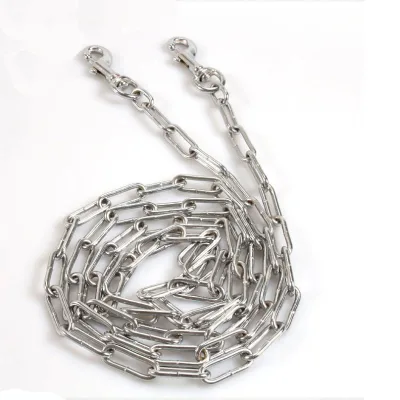Outdoor Steel Large Tie Out Dog Chain for Dogs 50-150 Pound Heavy Duty 6ft Chromium Plated Eco-Friendly