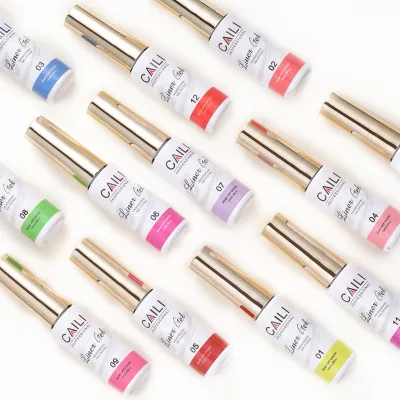 2024 New Gel Paint Liner Multicolor Nail Gel Set Art Liner Work Brush Sets for Nails Dessin