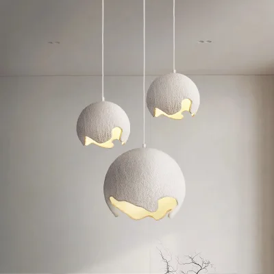 Wabi-sabi Style, Cream Color, Simple and Modern Pendant Lamp with Unique and Creative Design, Suitable for Bar, Restaurant
