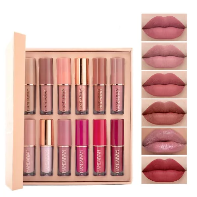 HANDAIYAN High Lipgloss 12 Colors Gift Box of Makeup Liquid Lipstick Moisturize Lips Care Cosmetics 3D Shine Lip Gloss