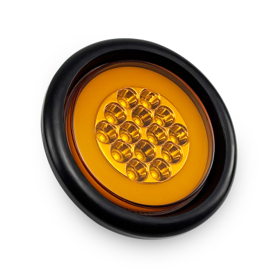 24V LED 3-pin 4 Inch IP67 Round Waterproof Plug With Fluorescent Ring Soft Rubber Boot Stop Turn Brake Tail Light