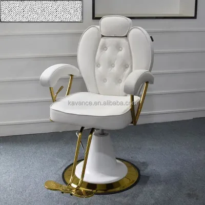 Retro Hydraulic Retro Barber Chair Middle East Style Chair White Salon Styling Chair
