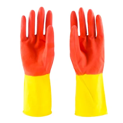 Bi-color Household Latex Gloves Household Sponge Wash the Dishes