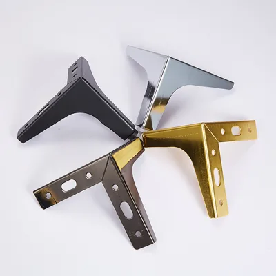 Modern Minimalist Thickened Iron Furniture Legs for Sofa Coffee Table TV -straight-angle Tripod Design Three-prong Hardware