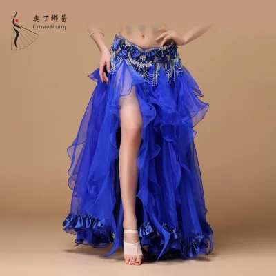 Performance Maxi Side Split Skirt Plus Size Professional Belly Dance Long Skirt