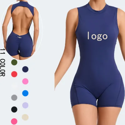 Removable Padded Sleeveless Yoga Jumpsuit Backless Women Shapewear Bodysuit Jumpsuit Scrunch Butt Women Shapewear Jumpsuits