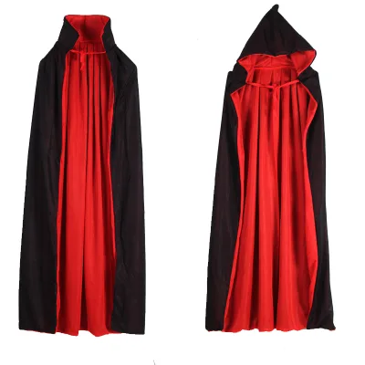 Halloween Black and Red Cloak Suit for Adult and Children