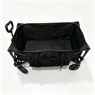 Lightweight Foldable Shopping Camping Cart Garden Wagon Four-Wheel with Adjustable Handle Side Bag OEM Customizable