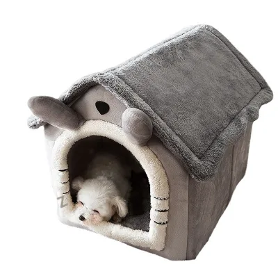 Pet Cat Dog Cave Bed House Large Capacity Winter Removable Soft Princess Kennel Pet Velvet Warm and Soft Tent House Bed
