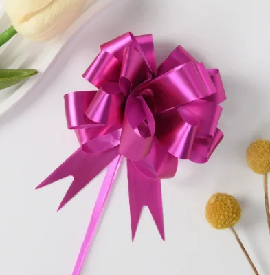 Multi-Color Plastic Pull Flower Bows, Quick Forming Gift Wrapping Bows for Holiday & Party Use