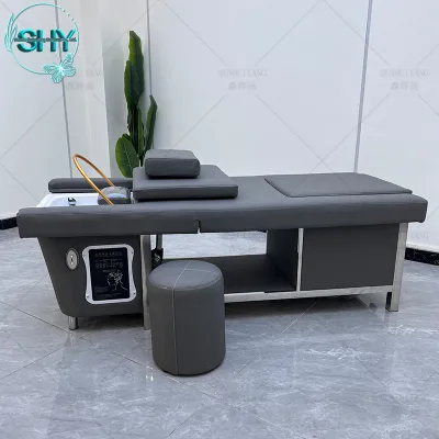 Hot Sale Professional Hair Salon Washing Bed Head Spa Water Circulation Head Therapy Shampoo Bed with Sink Bowl for Barbershop