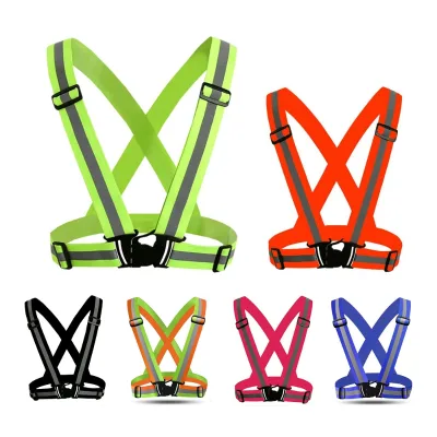 Night Running Riding Clothing Vest Adjustable Safety Vest Elastic Band Highlight Reflective Straps For Adults and Children
