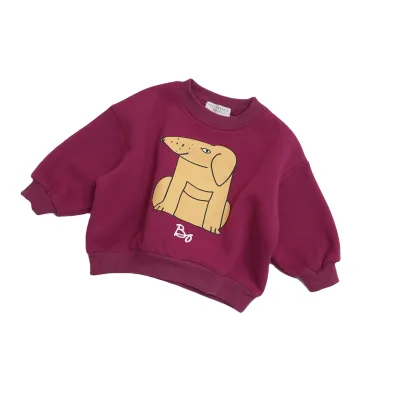 1-7 Years Toddler Baby Girl Boy Autumn Custom Logo Clothing Long Sleeve Cartoon Printed Sweatshirt