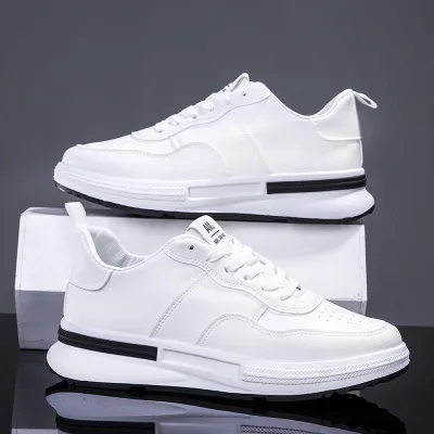 Fashion Casual Shoes Lace up White Thick Bottom Shoes Cheap High Quality New Female Male Sneakers