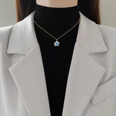 Simple Creative Ocean Custom Stainless Steel Colorful Crystal Pendant Pendant for Women Girls
