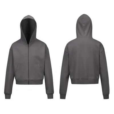 New Fashion Soft Fleece Sportswear Hoodies for Men Streetwear Sweatshirts Cropped Zip up Clothing