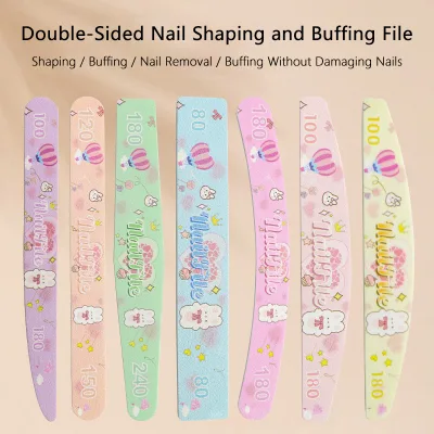 Wholesale High-quality Cartoon Cute Color-printed Double-sided Nail File Smooth Manicure Buffer Sponge File
